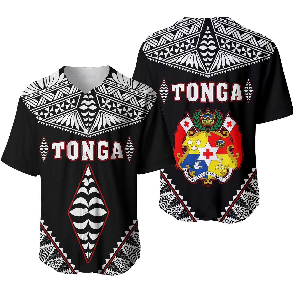 Tonga Baseball Jersey Tongan Kupesi Pattern LT13 - Wonder Print Shop