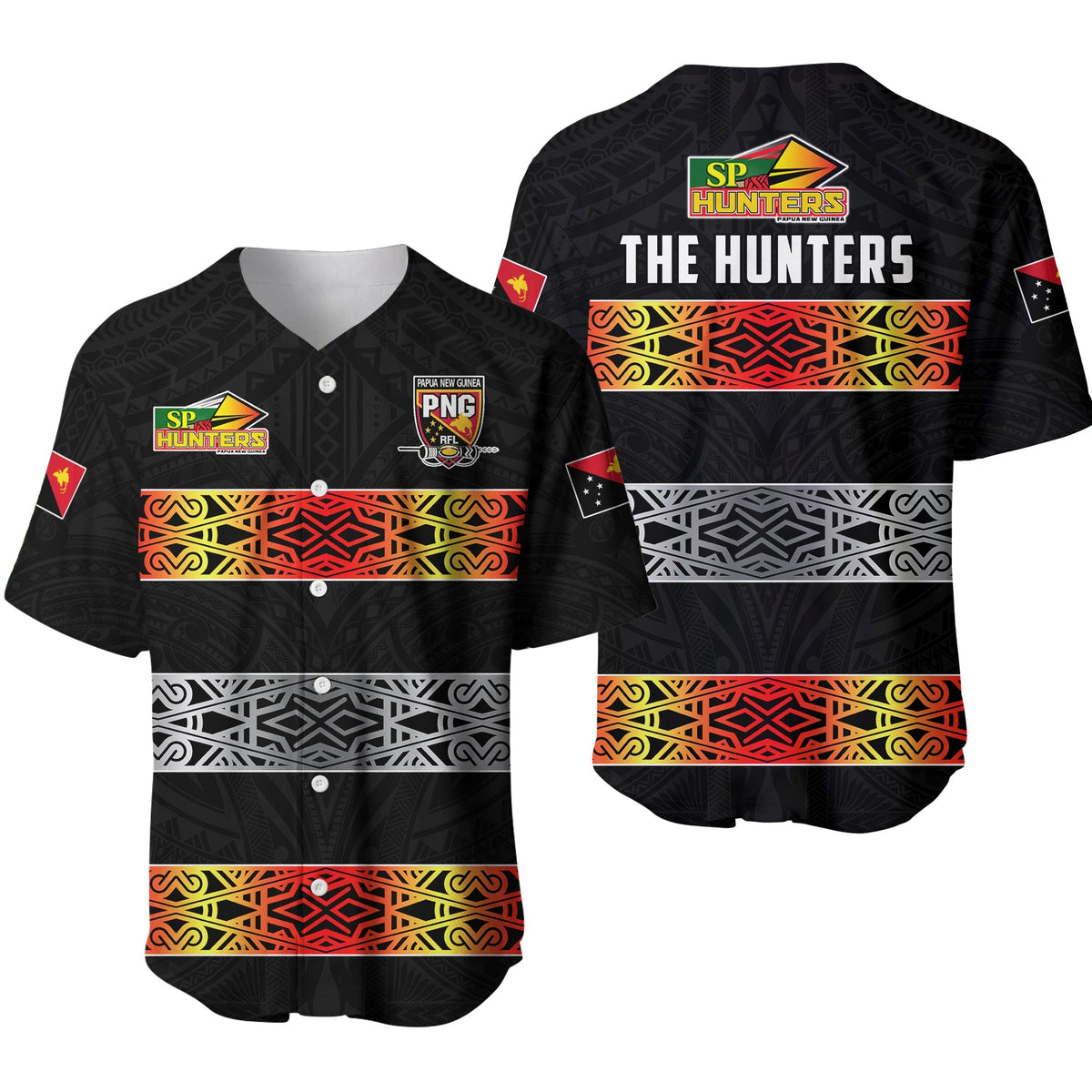 The Hunters PNG Baseball Jersey Papua New Guinea Hunters Rugby LT13 - Wonder Print Shop