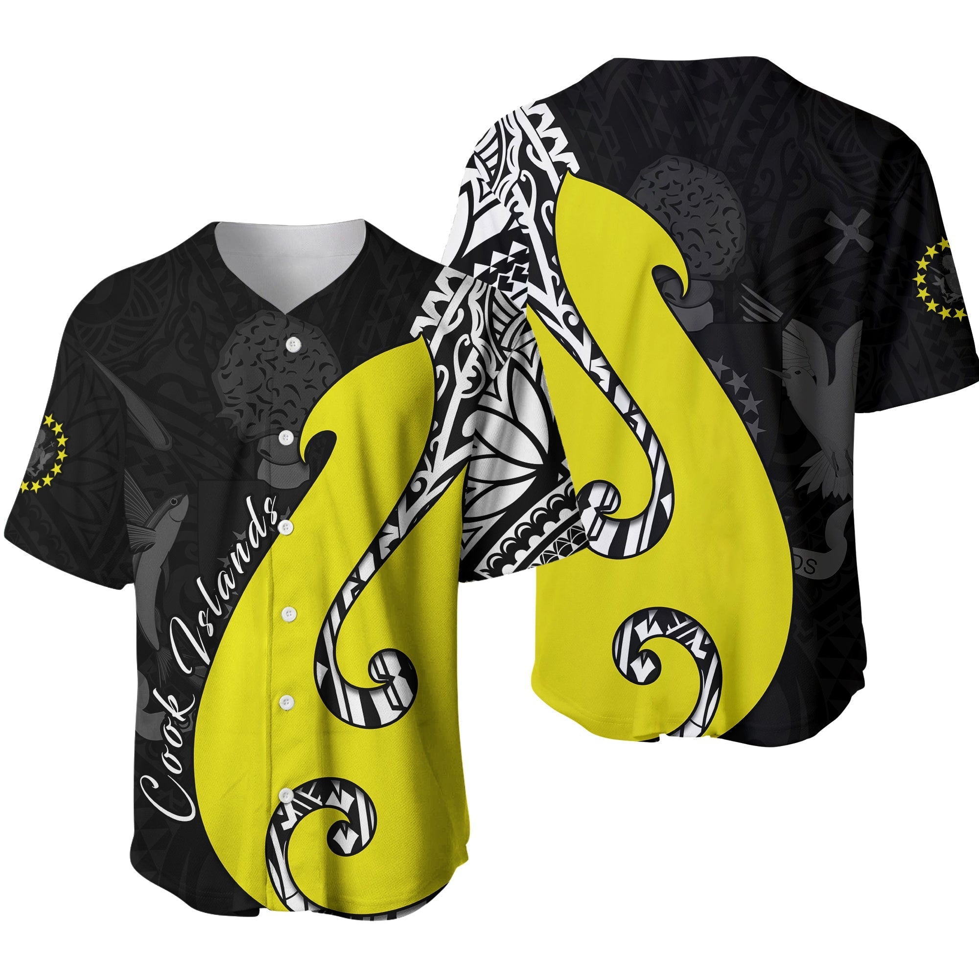 Cook Islands Baseball Jersey Matau Polynesian Simple Fish Hook LT13 - Wonder Print Shop