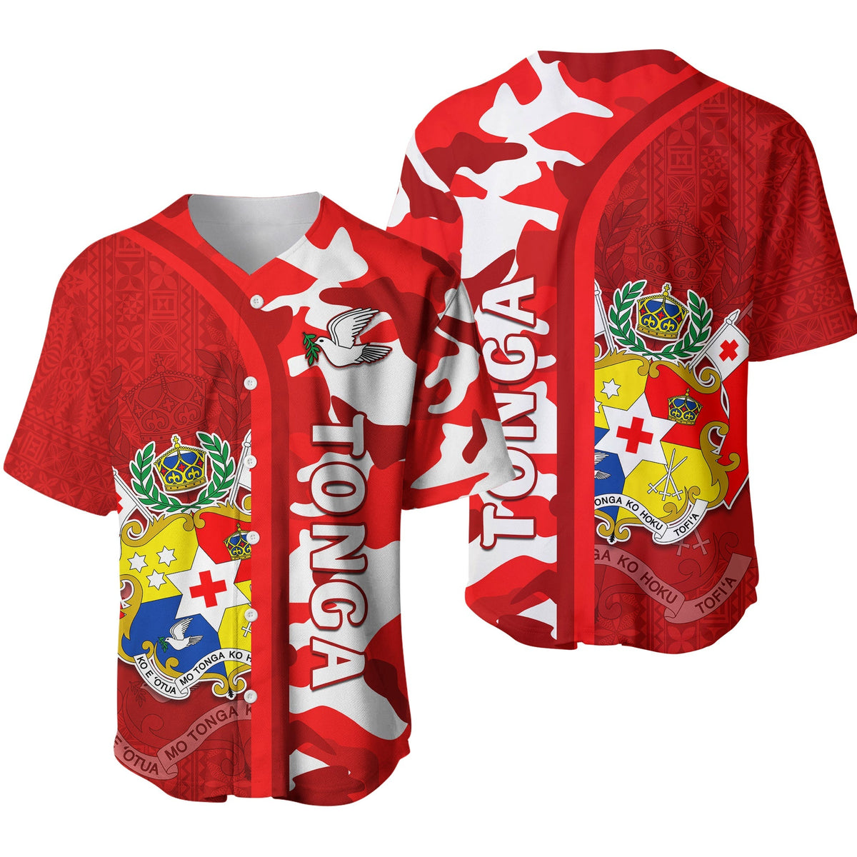 Tonga Unique Baseball Jersey Camouflage with Tongan Pattern LT13 - Wonder Print Shop