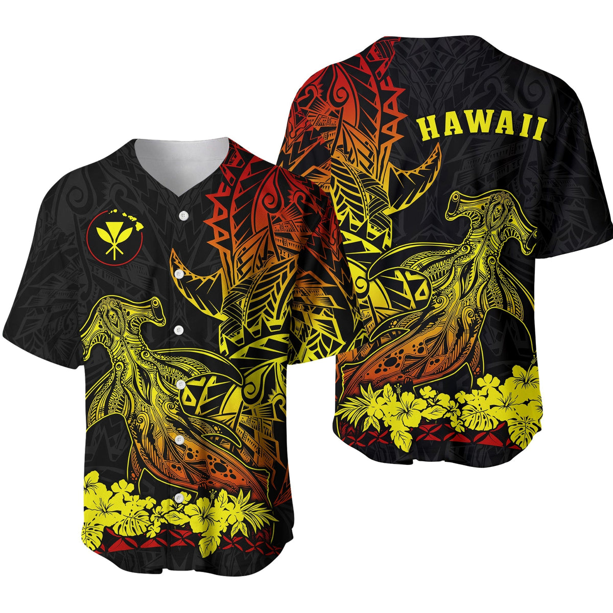 Hawaii Polynesian Baseball Jersey Wild Hammerhead Sharks Fresh Life LT13 - Wonder Print Shop