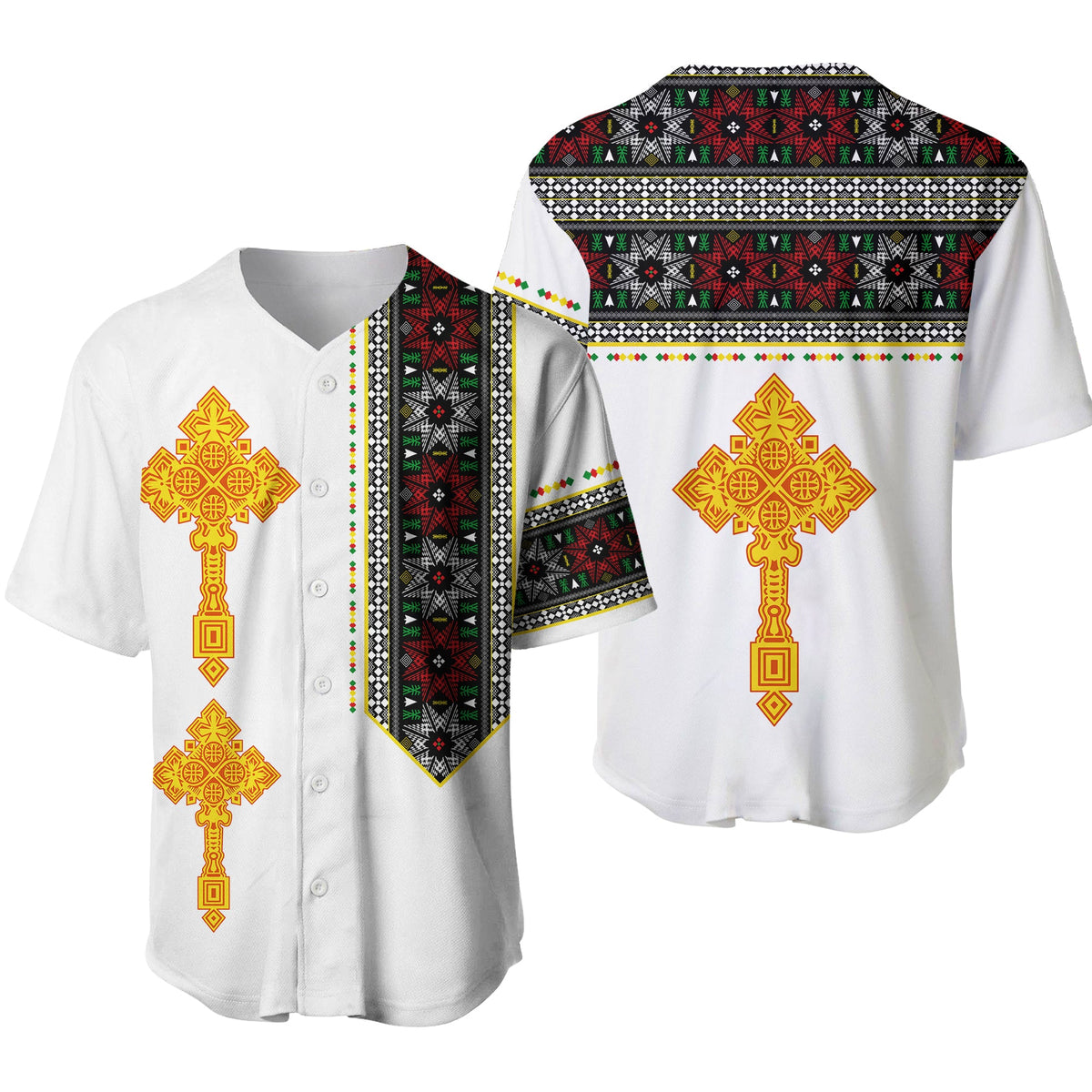 Ethiopia Tibeb Baseball Jersey Ethiopian Cross Fashion LT13 - Wonder Print Shop