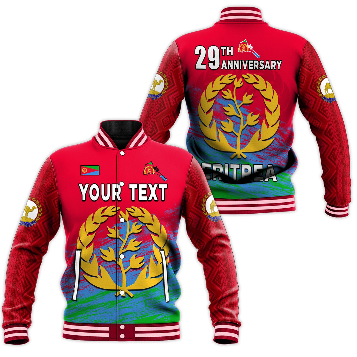 (Custom Personalised) Eritrea Baseball Jacket Eritrean Independence Day LT13 - Wonder Print Shop