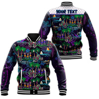 Custom Personalised Hawaii Skeleton Dancing Baseball Jacket Halloween Hawaiian Turtle LT13 - Wonder Print Shop