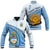 (Custom Personalised) Argentina Football 2022 Baseball Jacket Champions Blue Sky May Sun LT13 - Wonder Print Shop