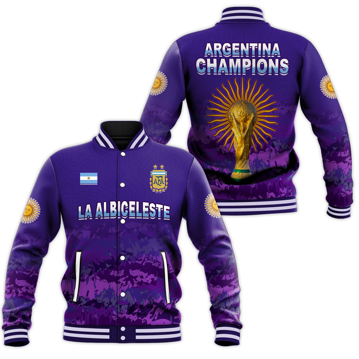 Argentina Football Baseball Jacket Go Champions La Albiceleste LT13 - Wonder Print Shop