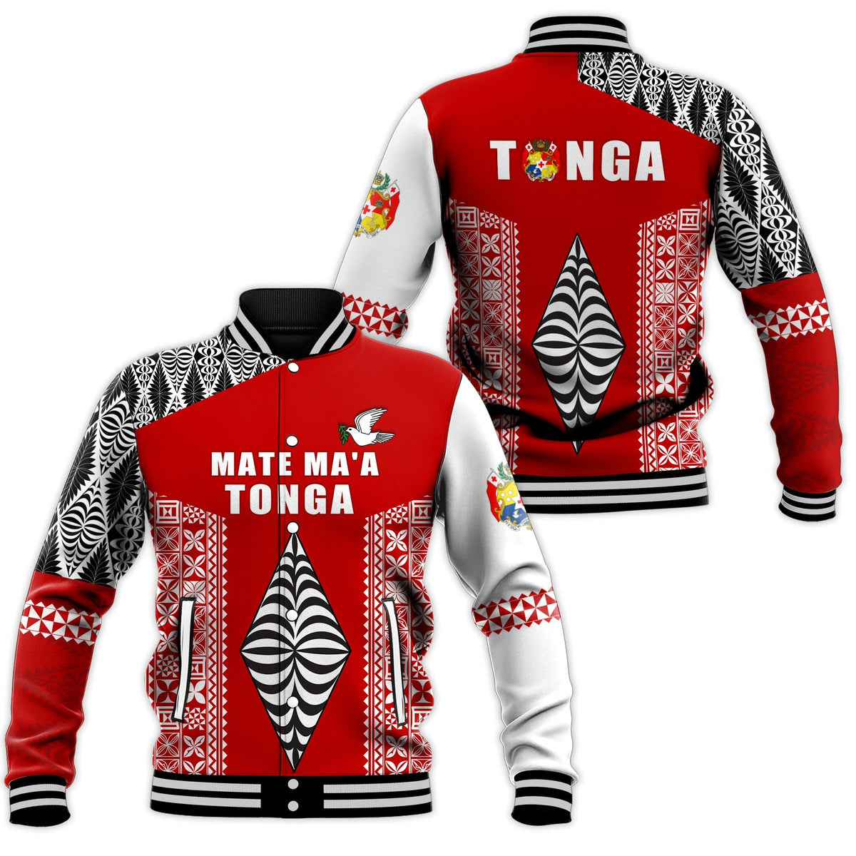 Tonga Rugby Baseball Jacket Mate Ma'a Tonga LT13 - Wonder Print Shop