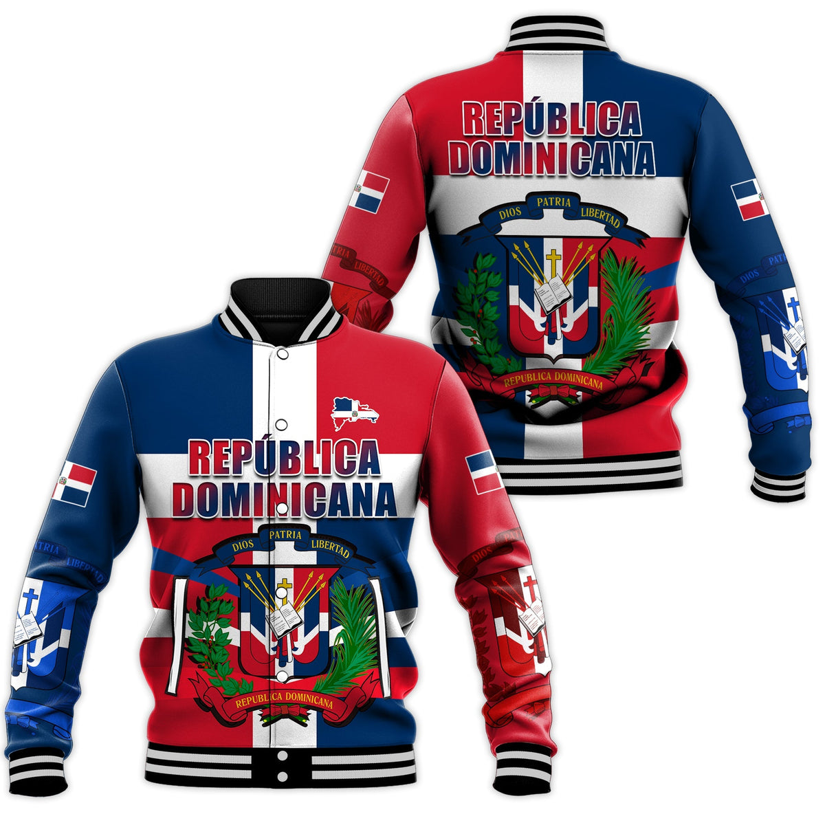 Dominican Republic Baseball Jacket Dominicana Proud Style Flag LT13 - Wonder Print Shop