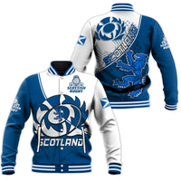 Scotland Rugby Baseball Jacket Scottish Coat Of Arms Mix Thistle Newest Version - Wonder Print Shop