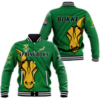 South Africa Rugby Baseball Jacket Bokke Springbok With African Pattern Stronger Together - Wonder Print Shop