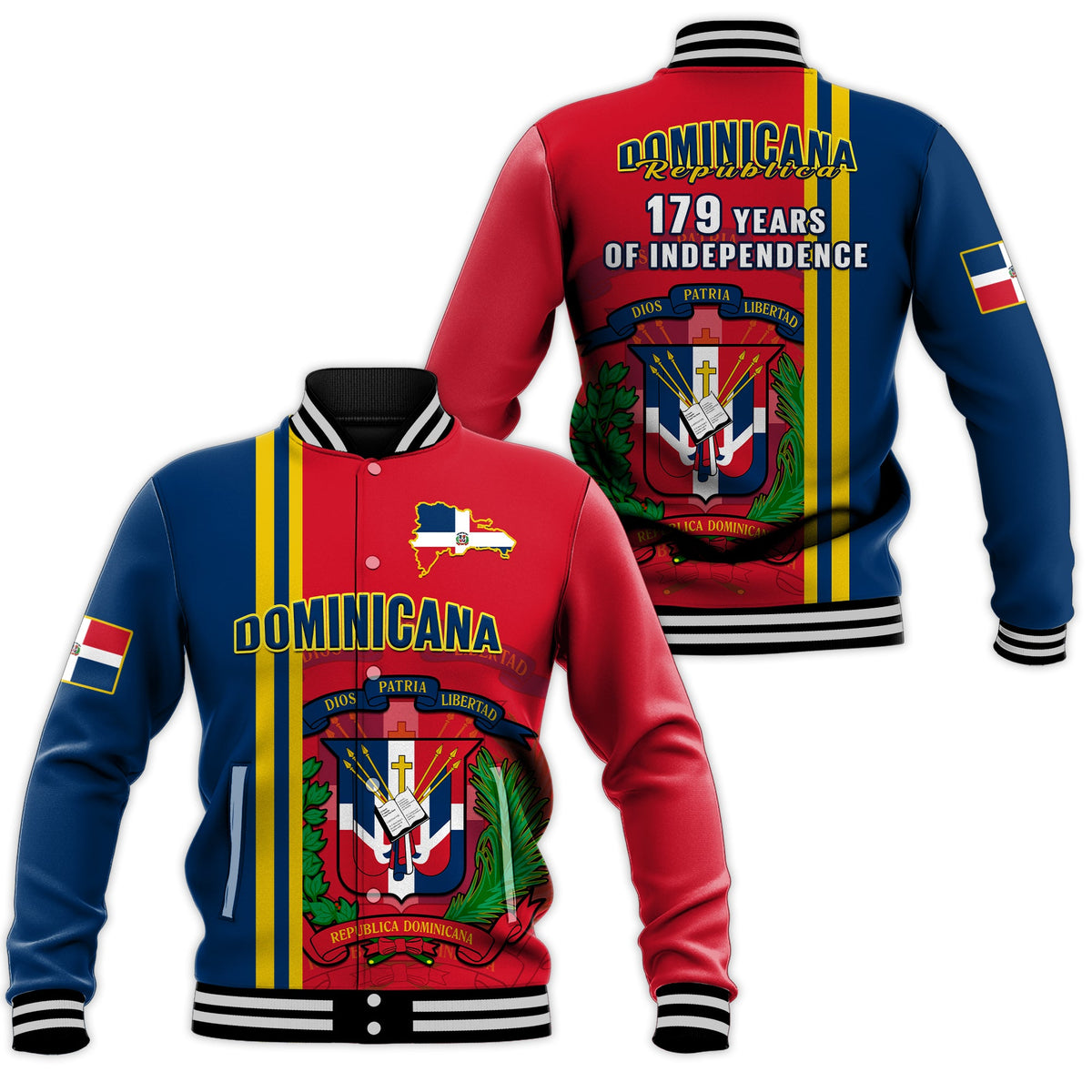 Dominican Republic Baseball Jacket Happy 179 Years Of Independence - Wonder Print Shop