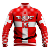 (Custom Text and Number) Switzerland Football Baseball Jacket Schweizer Pati Champion 2022 World Cup LT13 - Wonder Print Shop