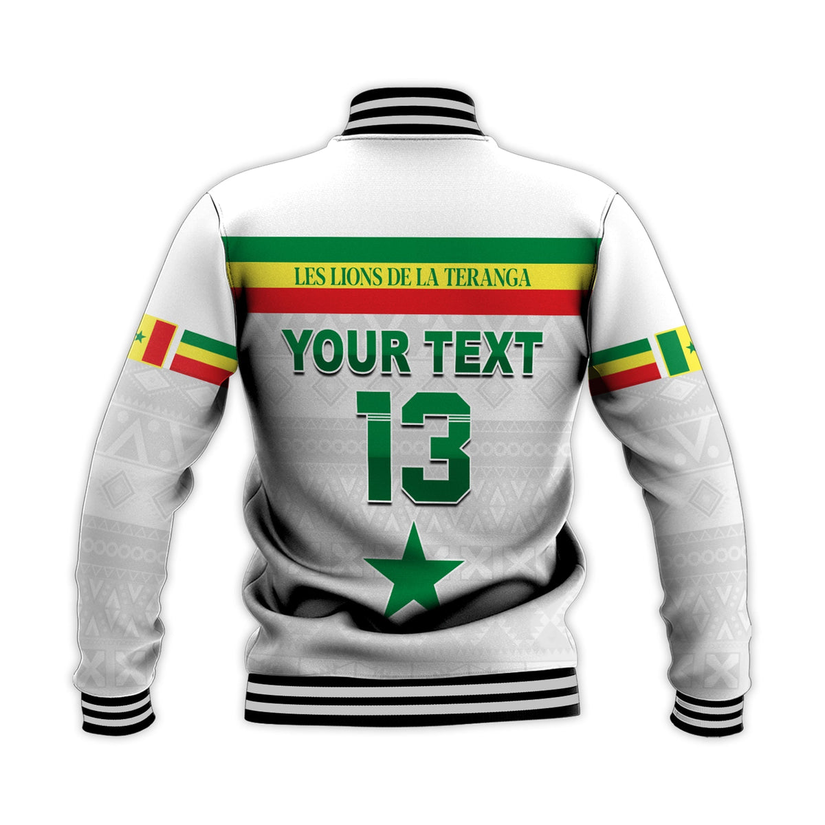 (Custom Text and Number) Senegal Football 2022 Baseball Jacket Champion Teranga Lions Mix African Pattern LT13 - Wonder Print Shop