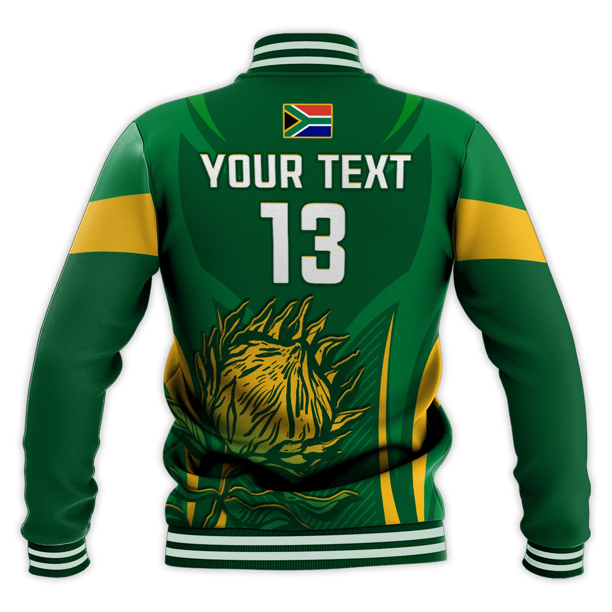 (Custom Text and Number) South Africa Cricket Baseball Jacket Proteas Champion LT13 - Wonder Print Shop