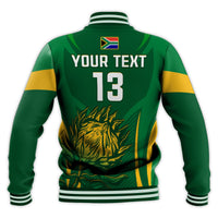 (Custom Text and Number) South Africa Cricket Baseball Jacket Proteas Champion LT13 - Wonder Print Shop