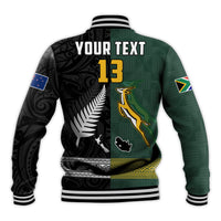 Custom Text and Number South Africa Protea and New Zealand Fern Baseball Jacket Rugby Go Springboks vs All Black LT13 - Wonder Print Shop