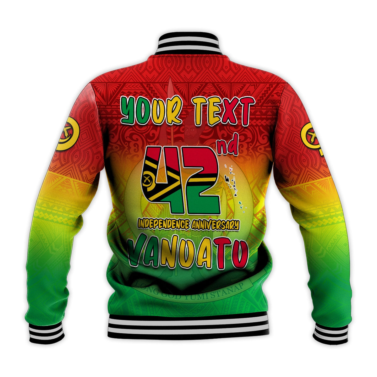 (Custom Personalised) Vanuatu Independence Day Baseball Jacket 42nd Anniversary Yumi Yumi Yumi LT13 - Wonder Print Shop
