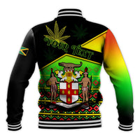 (Custom Personalised) Jamaica Lion Baseball Jacket Jamaican Pattern Version Reggae Colors LT13 - Wonder Print Shop