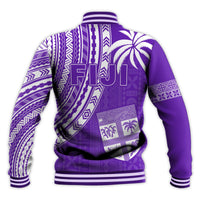 Fiji Rugby Sevens Baseball Jacket Fijian 7s Tapa Polynesian Purple LT13 - Wonder Print Shop