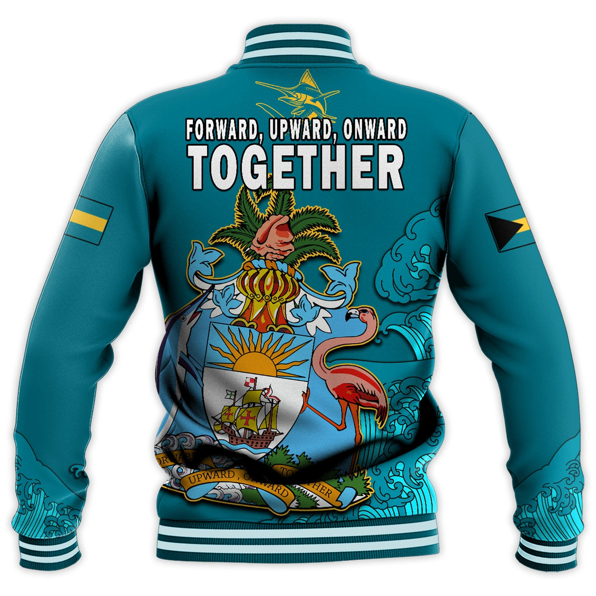 Bahamas Independence Day Baseball Jacket Blue Marlin Since 1973 Style - Wonder Print Shop