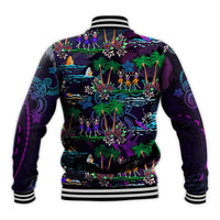 Hawaii Skeleton Dancing Baseball Jacket Halloween Hawaiian Turtle LT13 - Wonder Print Shop