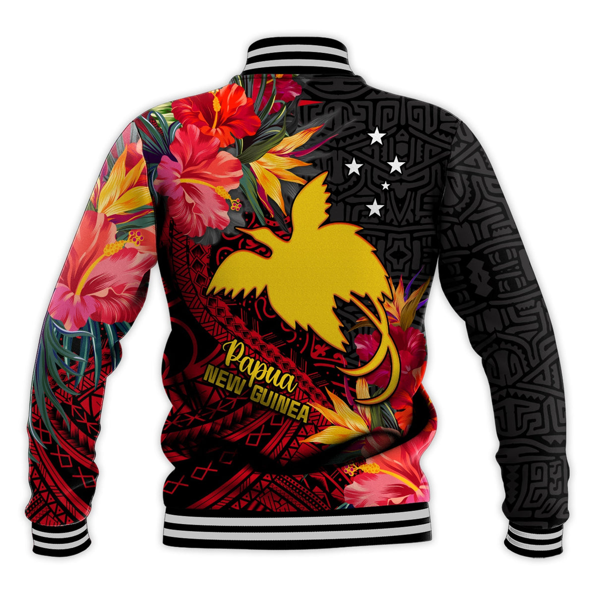 Custom Personalised Papua New Guinea Baseball Jacket Bird of Paradise LT13 - Wonder Print Shop