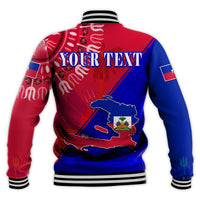 (Custom Personalised) Haiti Baseball Jacket Haiti Flag Dashiki Simple Style - Wonder Print Shop