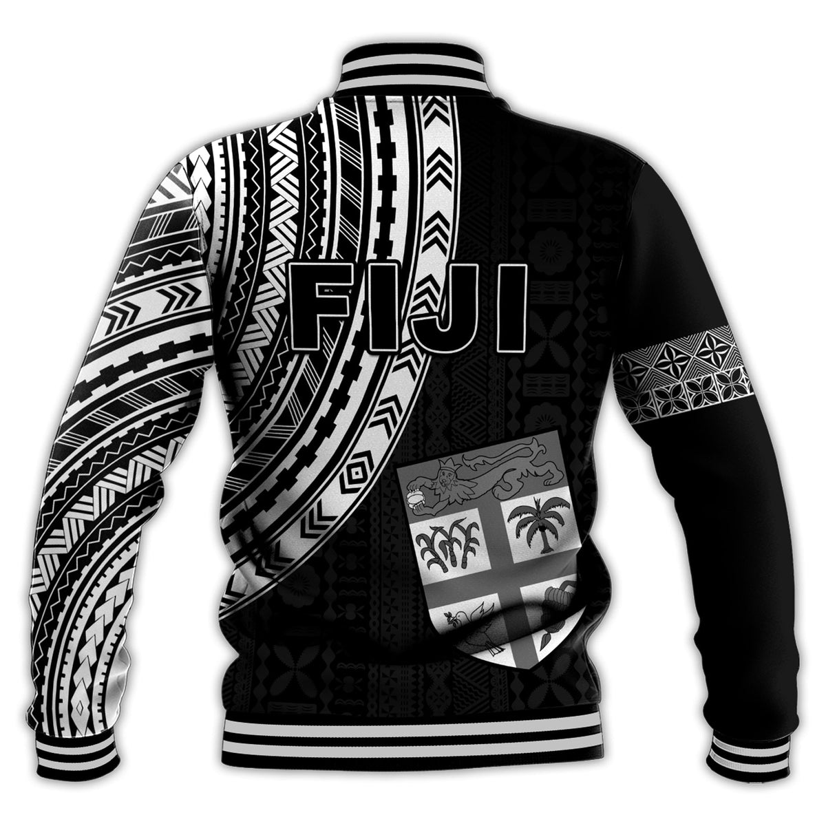 Fiji Rugby Sevens Baseball Jacket Fijian 7s Tapa Polynesian LT13 - Wonder Print Shop