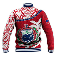 Samoa Baseball Jacket Samoan Coat Of Arms With Coconut Red Style - Wonder Print Shop