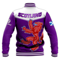 Scottish Rugby Baseball Jacket Map Of Scotland Thistle Purple Version - Wonder Print Shop