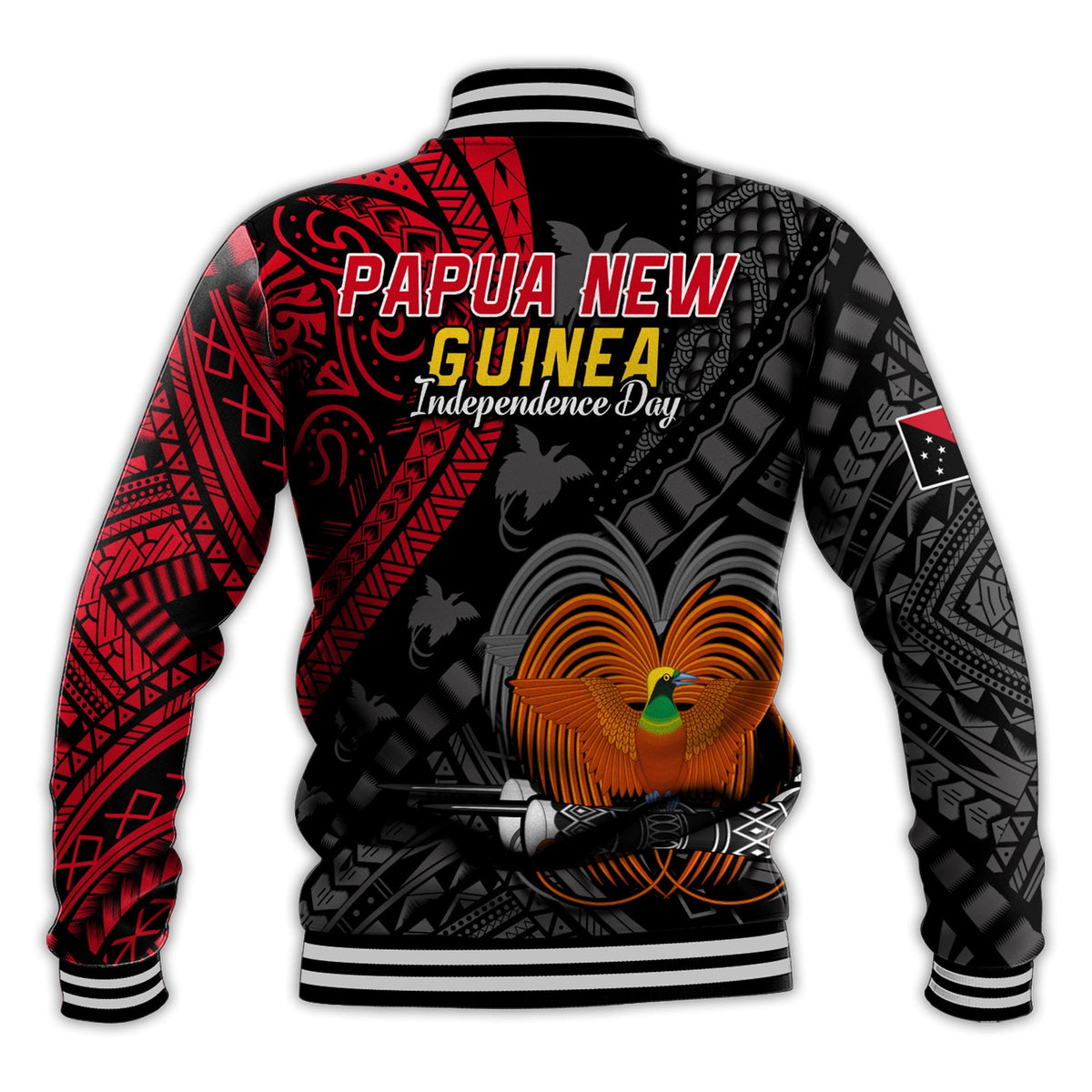 Papua New Guinea Baseball Jacket Raggiana Birds Of Paradise Happy 47th Independence Day LT13 - Wonder Print Shop