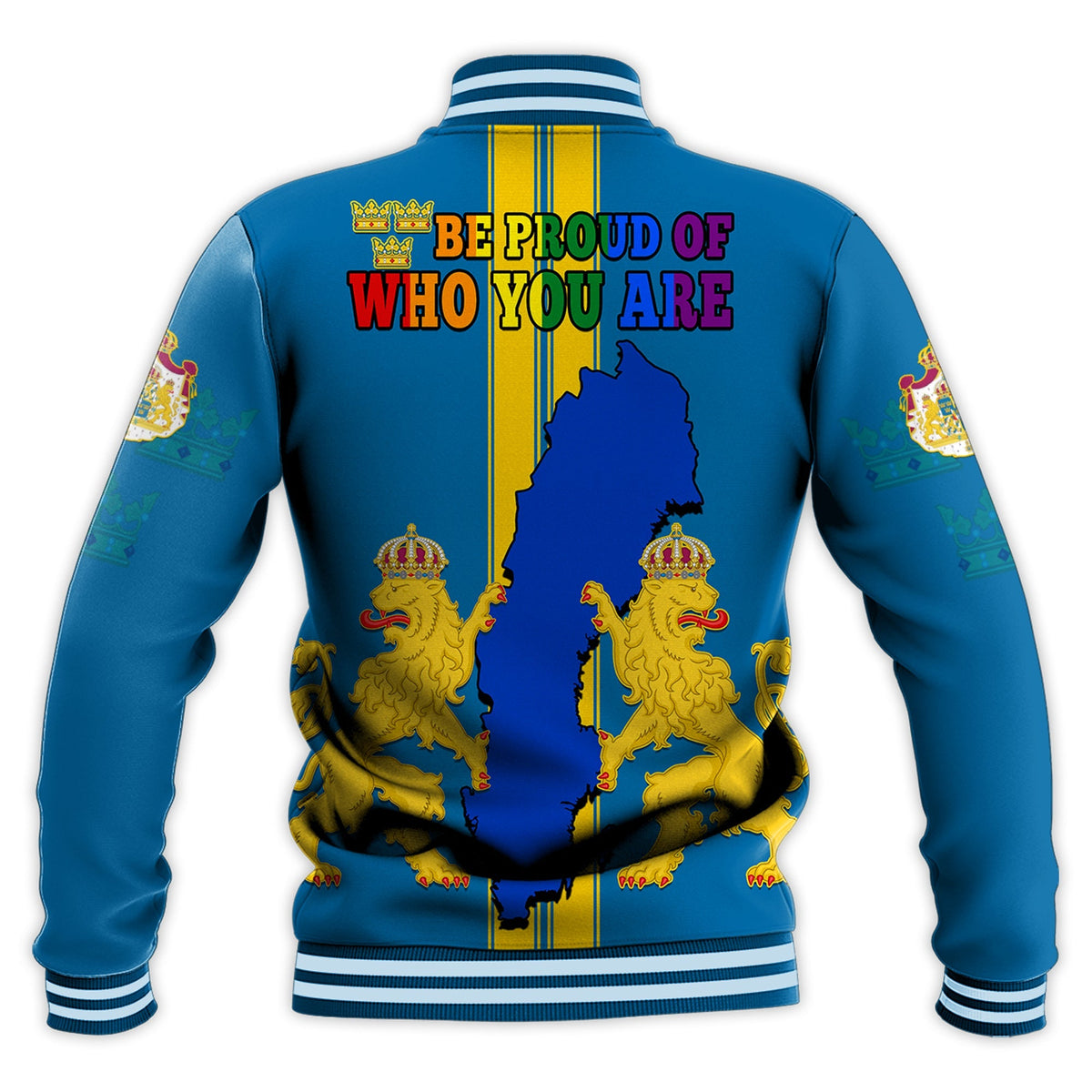 Sweden LGBT Day Baseball Jacket Be Proud Of Who You Are - Wonder Print Shop