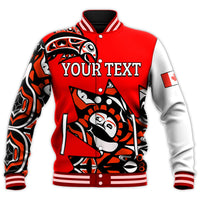 (Custom Personalised) Canada Haida Baseball Jacket Maple Leaf Canadian LT13 - Wonder Print Shop