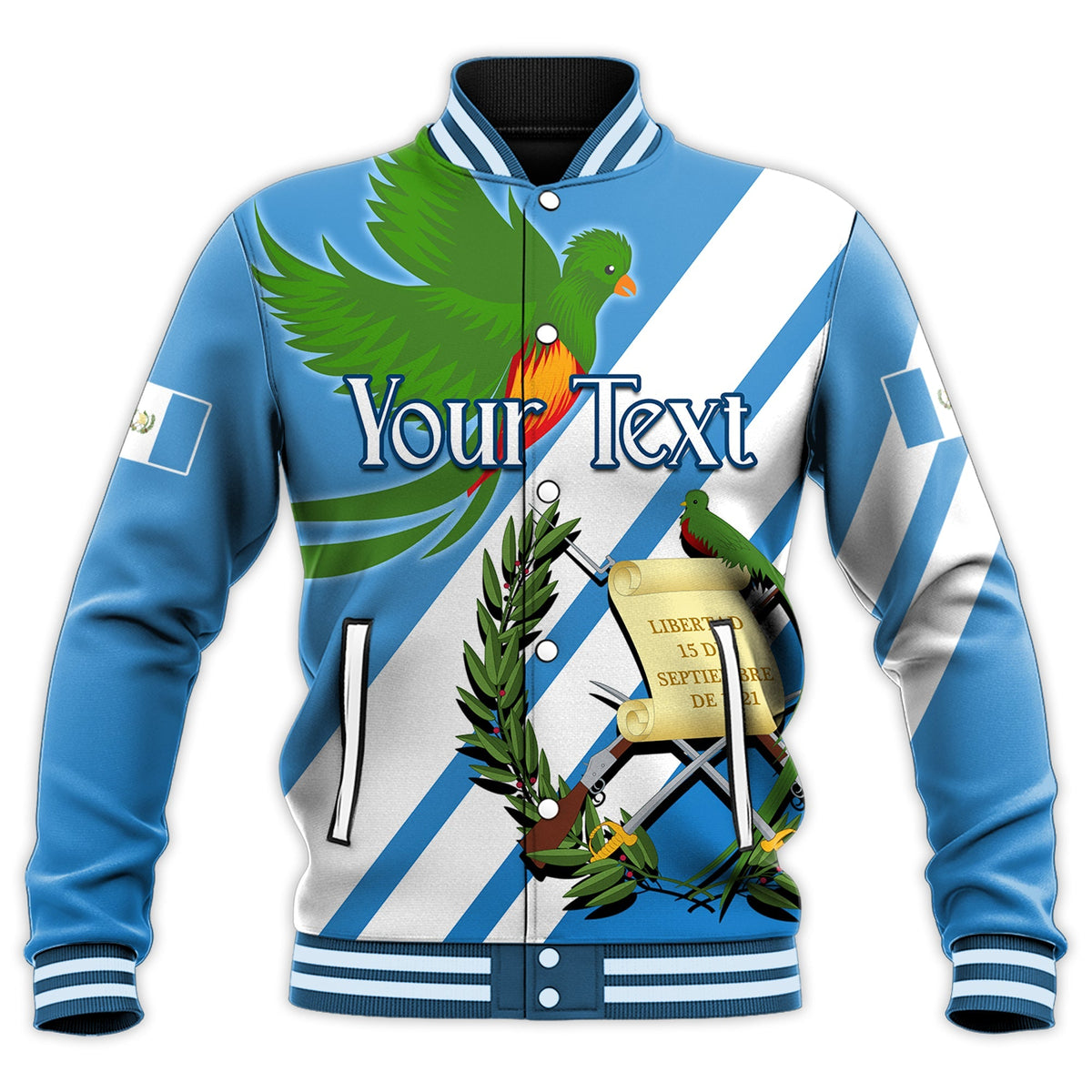 (Custom Personalised) Guatemala Baseball Jacket Resplendent Quetzal Gorgeous LT13 - Wonder Print Shop