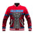 (Custom Personalised) Guam Chamorro Baseball Jacket Latte Stone Red Polynesian Haligi LT13 - Wonder Print Shop