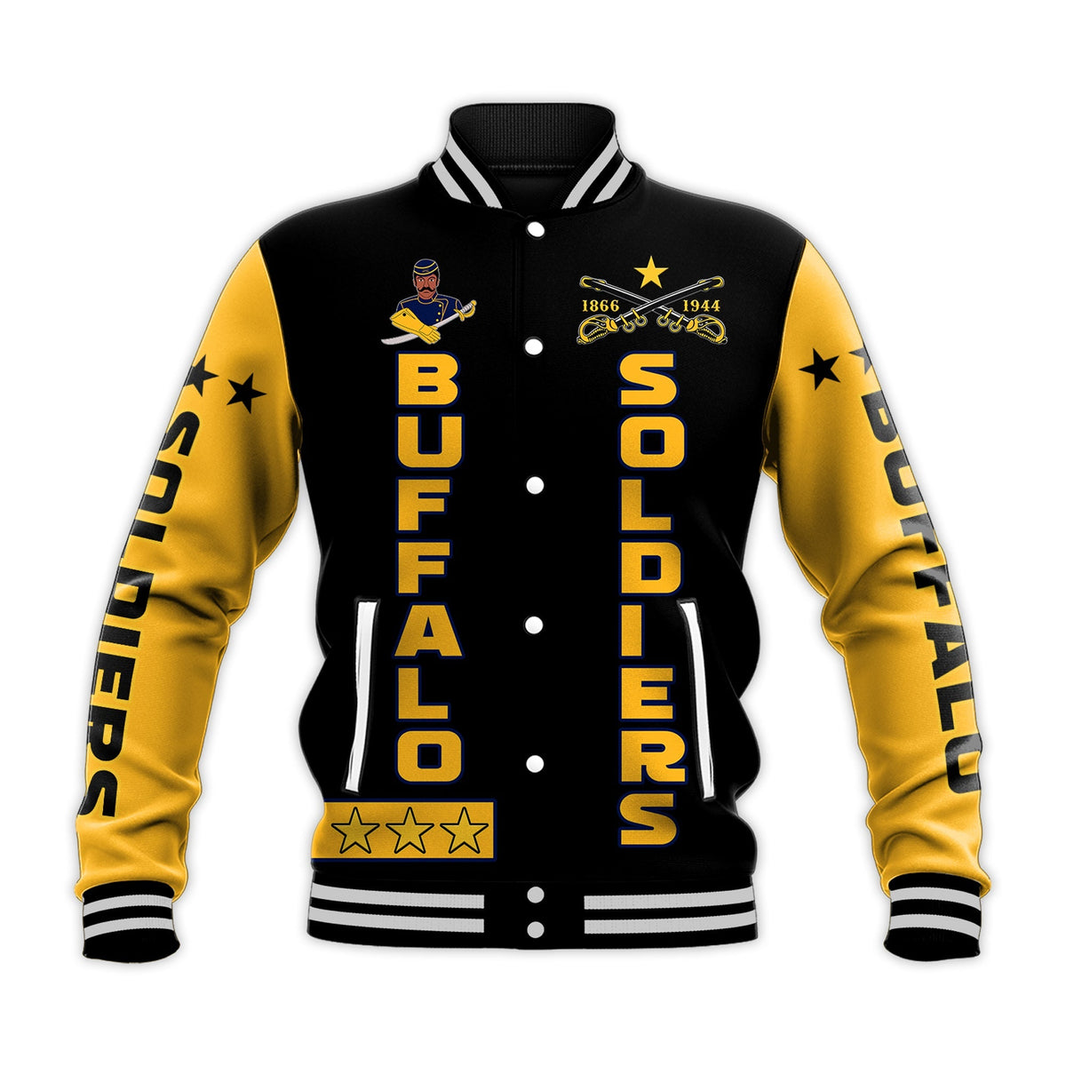 (Custom Personalised) Buffalo Soldiers Baseball Jacket BSMC Club Adore Motorcycle LT13 - Wonder Print Shop