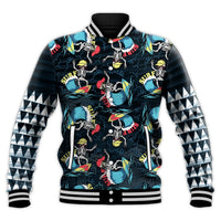 Hawaii Skeleton Surf Baseball Jacket Halloween Hawaiian Tribal LT13 - Wonder Print Shop
