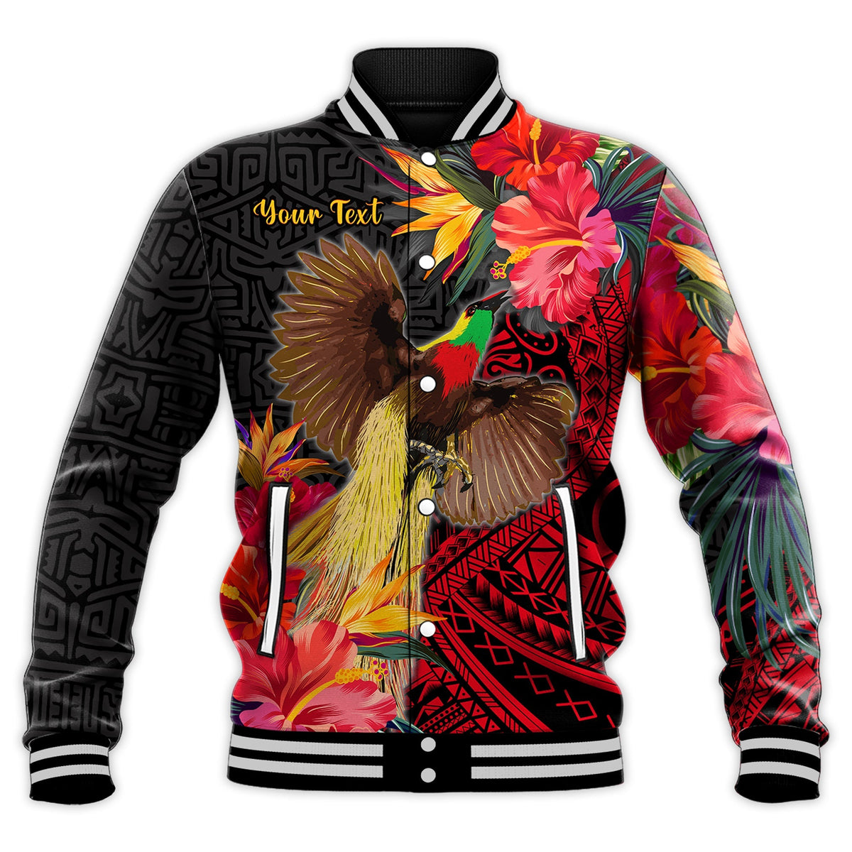 Custom Personalised Papua New Guinea Baseball Jacket Bird of Paradise LT13 - Wonder Print Shop