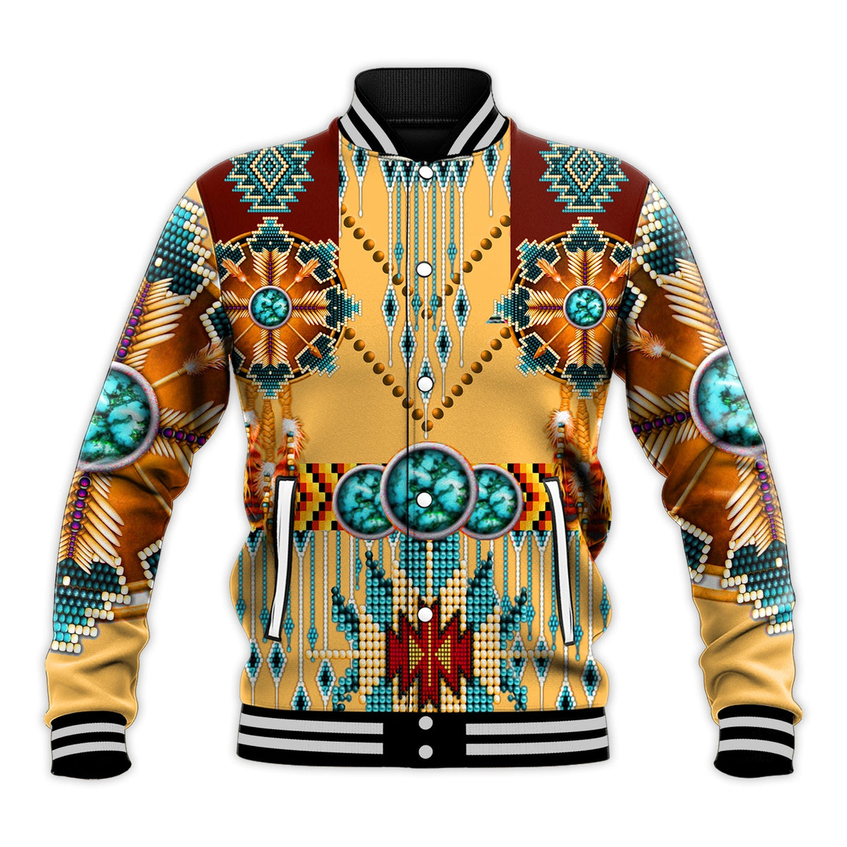 (Custom Personalised) Native American Baseball Jacket Dream Catchers Indigenous LT13 - Wonder Print Shop