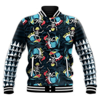 Custom Personalised Hawaii Skeleton Surf Baseball Jacket Halloween Hawaiian Tribal LT13 - Wonder Print Shop