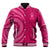 Custom Personalised Breast Cancer Awareness Baseball Jacket Hibiscus Polynesian No One Fights Alone LT13 - Wonder Print Shop
