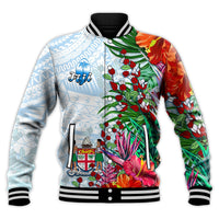 Fiji Baseball Jacket Proud Fijian Tapa mix Tagimoucia Flowers LT13 - Wonder Print Shop