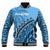 Custom Text And Number Fiji Tapa Rugby Baseball Jacket Fijian Cibi Dance Tapa Pattern Blue - Wonder Print Shop