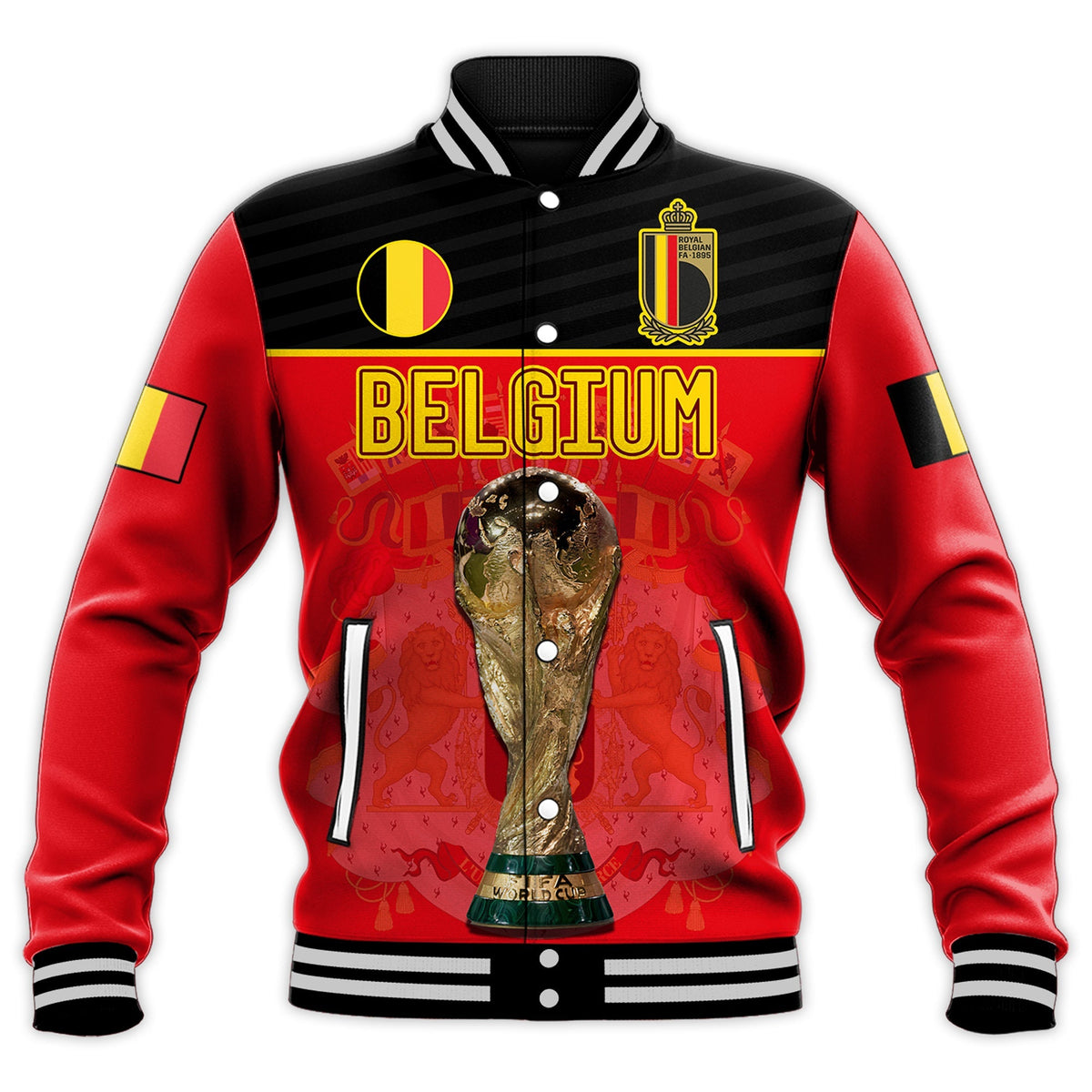 Belgium Football 2022 Baseball Jacket De Rode Duivels Sporty Style - Wonder Print Shop