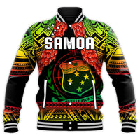 Custom Text And Number Samoa Rugby Baseball Jacket Teuila Torch Ginger Gradient Style - Wonder Print Shop