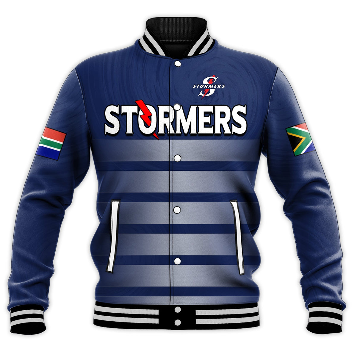 (Custom Text And Number) Stormers South Africa Rugby Baseball Jacket We Are The Champions URC Unity - Wonder Print Shop