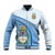 (Custom Personalised) Argentina Football 2022 Baseball Jacket Champions Blue Sky May Sun LT13 - Wonder Print Shop