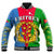 (Custom Personalised) Eritrea Baseball Jacket Eritrean Map Mix African Pattern Simple Style - Wonder Print Shop