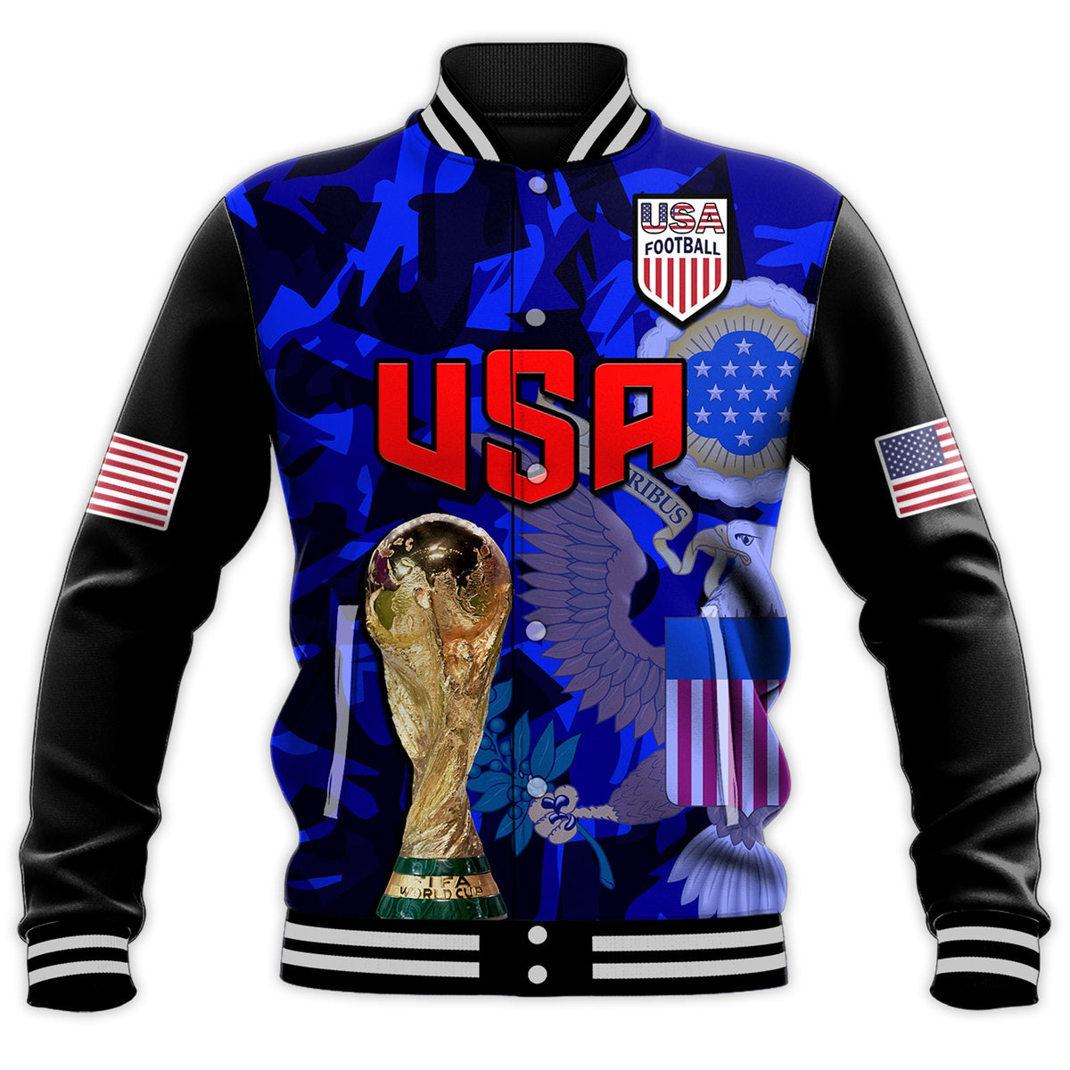 USA Football Baseball Jacket The Yanks Champions WC 2022 - Wonder Print Shop