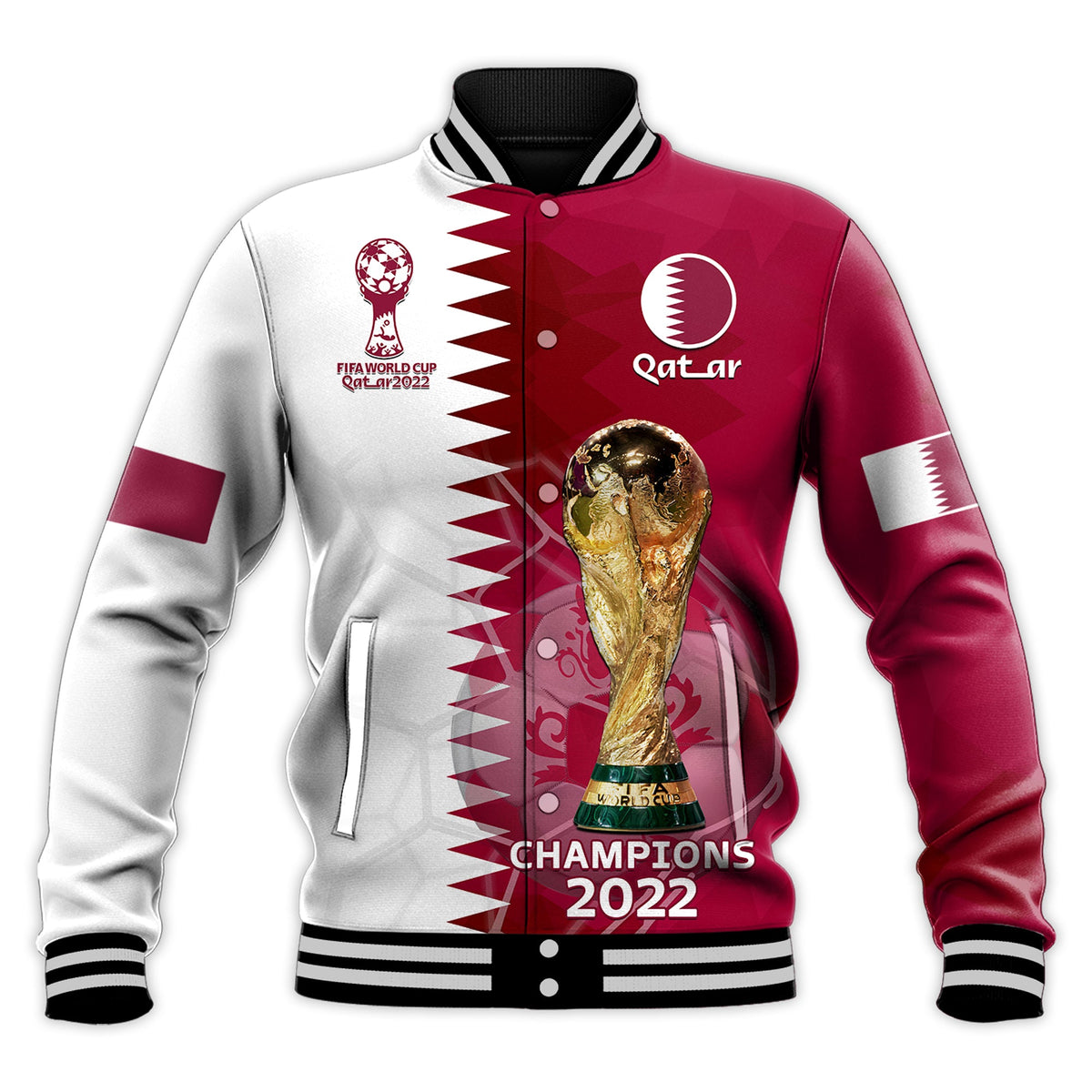Qatar Football Baseball Jacket Annabi Champions Proud WC 2022 - Wonder Print Shop